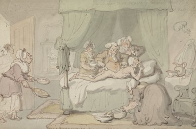 „A doktor olyan súlyosan megsérült, hogy a köpölyözést szükségesnek ítélik”, 1810 körül (akvarell tollal és tintával papíron) alkotó: Thomas Rowlandson