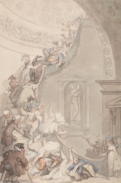 A „Stare-Case” kiállítás, Somerset House alkotó: Thomas Rowlandson