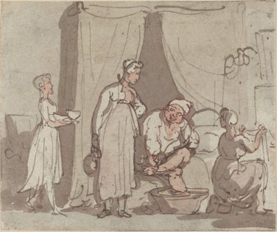 Lábfürdő (kiszáradás) alkotó: Thomas Rowlandson