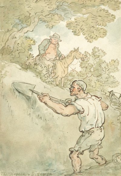 The Hedger and Ditcher (toll, tinta és akvarell papíron) alkotó: Thomas Rowlandson