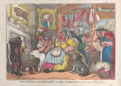 A család reményei, avagy Miss Marrowfat otthon az ünnepekre, 1809-13., 1809-13. alkotó: Thomas Rowlandson