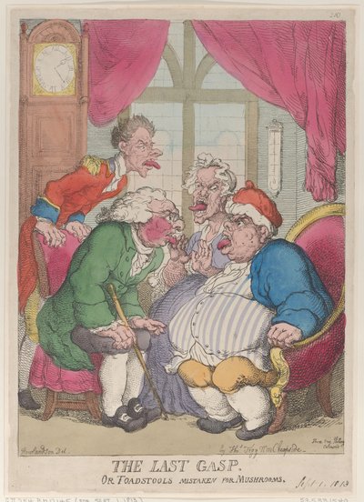 Az utolsó zihálás, avagy gombákra tévedt gombagombák, 1813. szeptember 1., 1813. szeptember 1. alkotó: Thomas Rowlandson