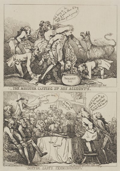 A miniszter elszámolását végzi alkotó: Thomas Rowlandson