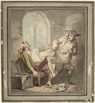 A fösvény meggyilkolása és kirablása alkotó: Thomas Rowlandson
