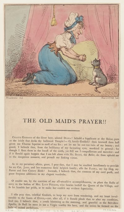 Az öreglány imája!!, 1801. február 10., 1801. február 10. alkotó: Thomas Rowlandson