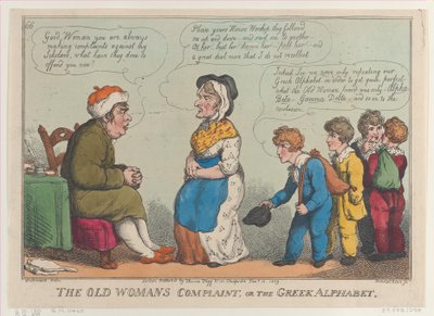 The Old Womans Complaint, avagy a görög ábécé, 1809. január 15., 1809. január 15. alkotó: Thomas Rowlandson