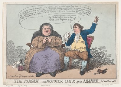 A paródia, avagy Mother Cole és Loader, 1784. április 10., 1784. április 10. alkotó: Thomas Rowlandson