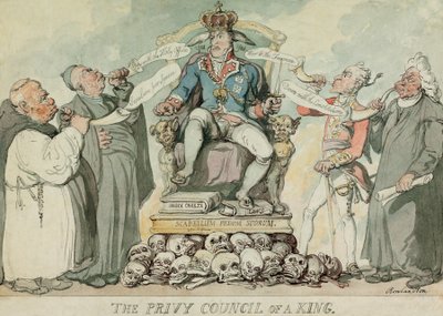 Egy király titkos tanácsa, kocsma. 1815 (kézzel színezett metszet) alkotó: Thomas Rowlandson
