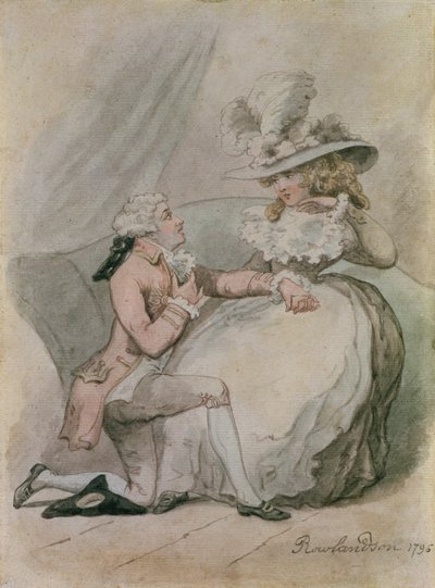 A javaslat, 1796 (tinta és wc papíron) alkotó: Thomas Rowlandson