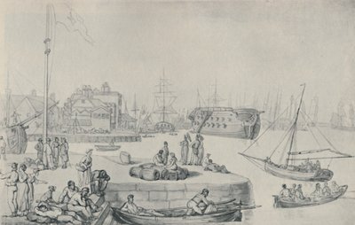 The Quay, Blackwall Docks, 1810, 1920 alkotó: Thomas Rowlandson