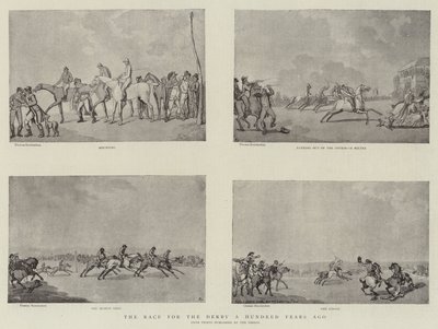 A Verseny a Derbyért száz évvel ezelőtt alkotó: Thomas Rowlandson