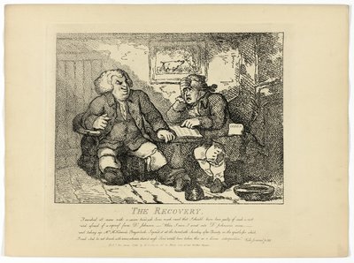 A helyreállítás, Boswell Hebridák körútja című művéből alkotó: Thomas Rowlandson