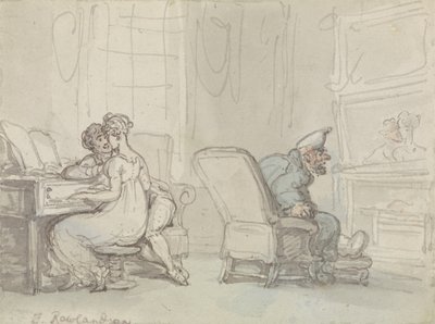 The Reflection (toll és tinta w/c-vel papíron) alkotó: Thomas Rowlandson