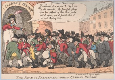 Út a preferenciához Clarke átjárón keresztül, 1809. március 5., 1809. március 5. alkotó: Thomas Rowlandson