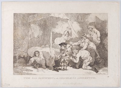 A kegyetlen tanonc szomorú felfedezése alkotó: Thomas Rowlandson