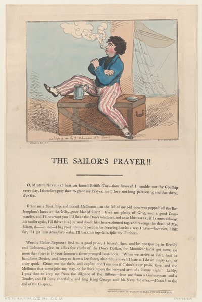 A tengerész imája!!, 1801. szeptember 12., 1801. szeptember 12. alkotó: Thomas Rowlandson