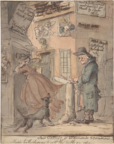 A fűrészbeállító alkotó: Thomas Rowlandson