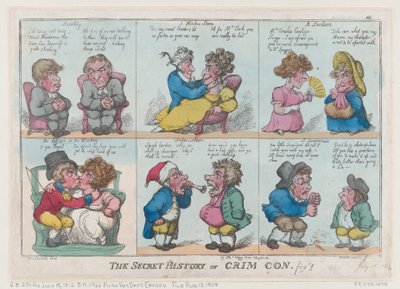 The Secret History of Crim Con, 1. kép, 1808. augusztus 18., 1808. augusztus 18. alkotó: Thomas Rowlandson