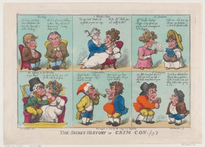 The Secret History of Crim Con, 1. kép, 1808. augusztus 18., 1808. augusztus 18. alkotó: Thomas Rowlandson