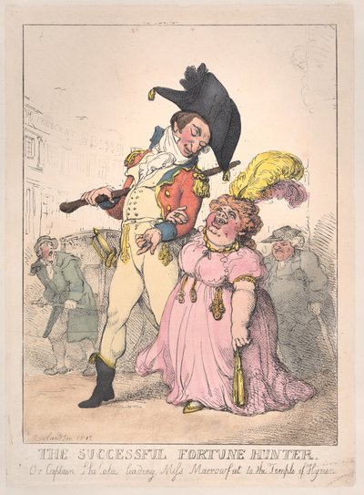 A sikeres szerencsevadász, avagy Shelalee kapitány, vezető Miss Marrowfat..., [1802], 1812-ben újra kiadták. alkotó: Thomas Rowlandson