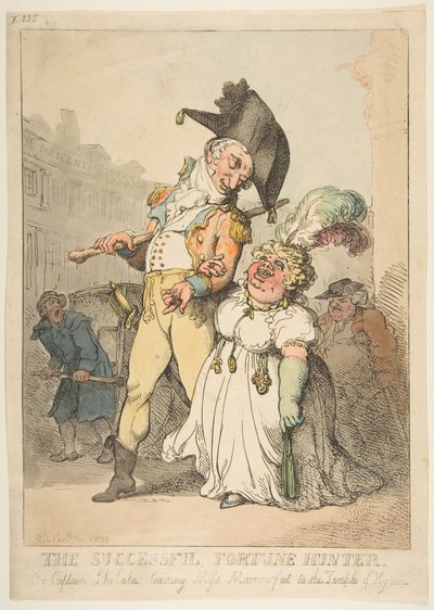 A sikeres szerencsevadász, avagy Shelalee kapitány, aki Marrowfat kisasszonyt a... templomába vezeti, 1802. alkotó: Thomas Rowlandson