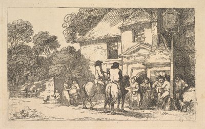 The Three Horseshoes, egy út menti fogadó, 1787. december 18. alkotó: Thomas Rowlandson