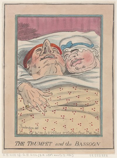 Trombita és fagott, 1803. november, 1803. november. alkotó: Thomas Rowlandson