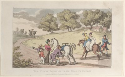 A vikárius családja úton a templomba, The Vicar of Wakefield, 1817. május 1., 1817. május 1. alkotó: Thomas Rowlandson