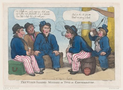 A Welch tengerész tévedése, avagy Tars in Conversation, 1808. június 30., 1808. június 30. alkotó: Thomas Rowlandson