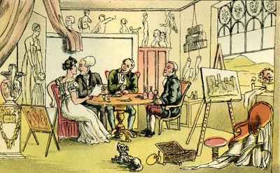 "A művész szobája" alkotó: Thomas Rowlandson