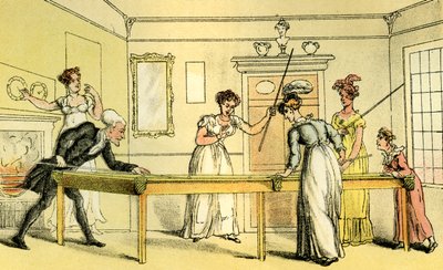 "A biliárdasztal" alkotó: Thomas Rowlandson
