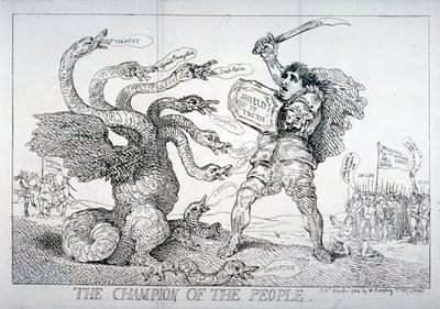 „A nép bajnoka”, 1784. alkotó: Thomas Rowlandson