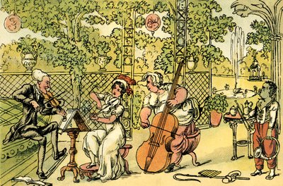 "A kerti trió" alkotó: Thomas Rowlandson