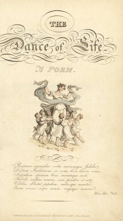 Címlap kalligrafikus címmel és matricával alkotó: Thomas Rowlandson