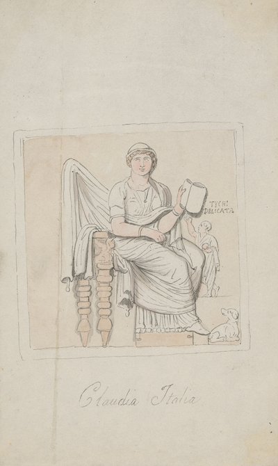 Tombstone, Claudia Italia mint a zene allegóriája alkotó: Thomas Rowlandson