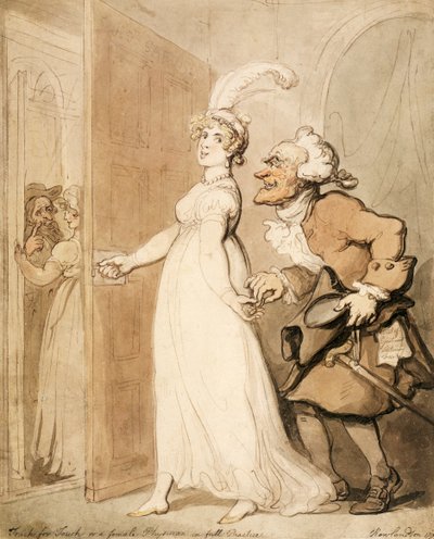 „Touch for Touch, vagy egy női orvos teljes gyakorlatban”, 1790-es évek alkotó: Thomas Rowlandson