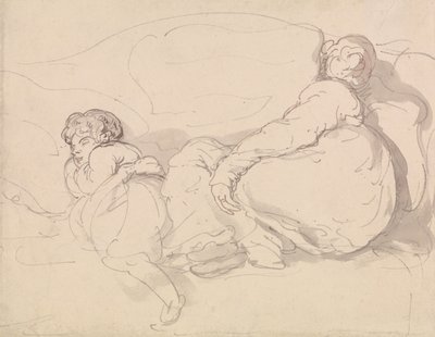 Két alvó alak alkotó: Thomas Rowlandson