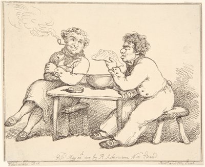 Két férfi az asztalnál alkotó: Thomas Rowlandson