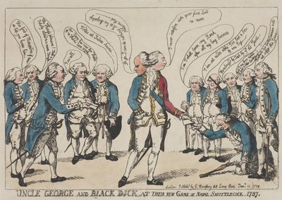 George bácsi és Black Dick új tengeri tollaslabdajátékuk közben alkotó: Thomas Rowlandson