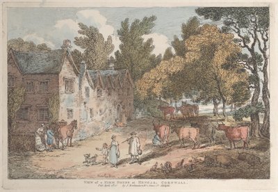 Egy farmház képe Hengarban, Cornwallban, a Views in Cornwallból, 1812. április 12., 1812. április 12. alkotó: Thomas Rowlandson