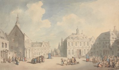 Kilátás a Juliers-i piactérre, Westfáliában alkotó: Thomas Rowlandson