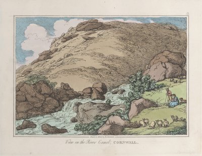 Kilátás a Camel folyóra, Cornwall alkotó: Thomas Rowlandson