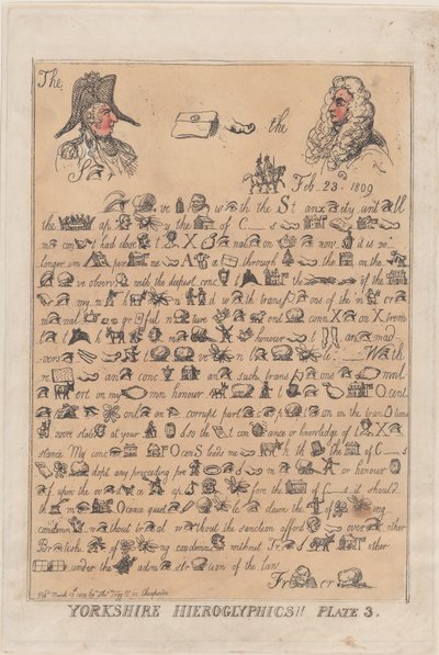 Yorkshire Hieroglifák, 3. tábla, 1809. március 13., 1809. március 13. alkotó: Thomas Rowlandson