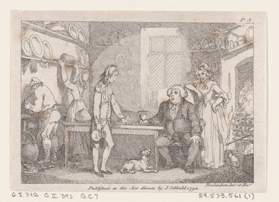 Fiatal Adams, akit Parson Adams katekizált, Joseph Andrews kalandjai című filmből és fr..., 1792. alkotó: Thomas Rowlandson