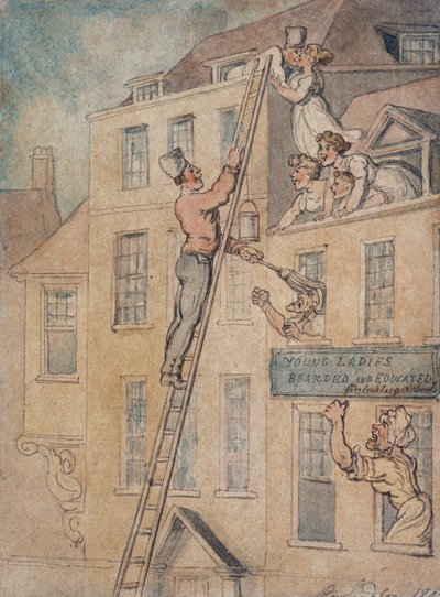„Fiatal hölgyek beszálltak és tanultak”, 1803 alkotó: Thomas Rowlandson