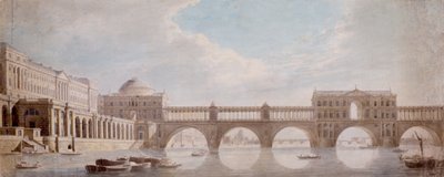 A Temze folyón átívelő híd terve a Somerset House-ban alkotó: Thomas Sandby