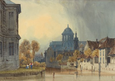 A Hanswijki Miasszonyunk-templom látképe, Mechelen (Malines), Belgium alkotó: Thomas Shotter Boys
