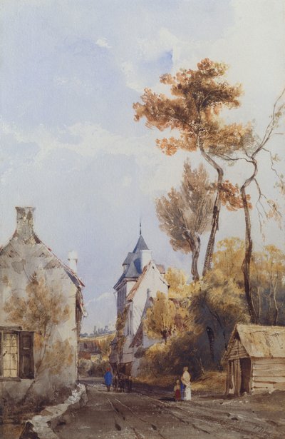 Kilátás egy falusi utcára, Waterloo-ban alkotó: Thomas Shotter Boys