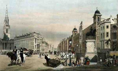 Bejárat a strandra a Charing Crossból, a „London As It Is”-ból, gravírozott és kocsma. a művész által alkotó: Thomas Shotter Boys