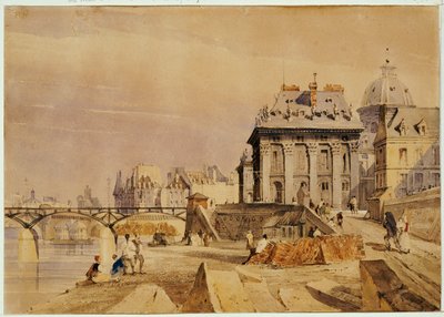 L "Institut and the Pont des Arts, Párizs, 1828 alkotó: Thomas Shotter Boys